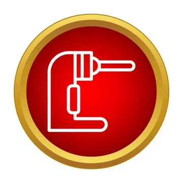 Electric drill machine icon drawing line art Stock Illustration
