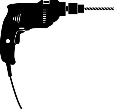 Electric drill machine sign. Illustrazione stock