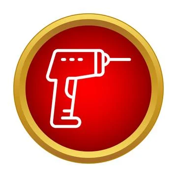 Electric drill machine tool icon symbolizing construction work Stock Illustration