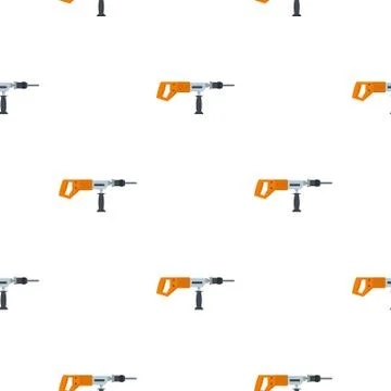 Electric drill, perforator pattern flat Stock Illustration