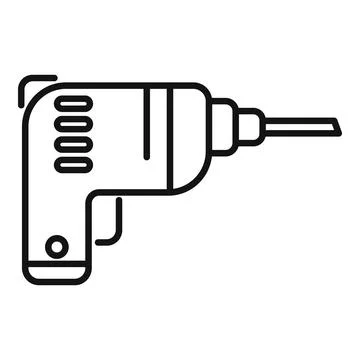 Electric drill power tool for construction and diy projects icon Ilustração Stock