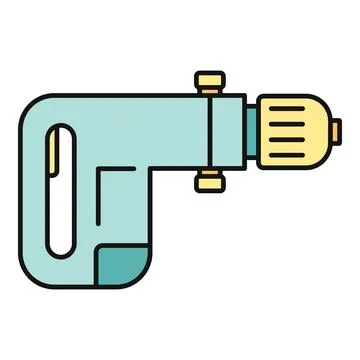 Electric drill power tool for construction and repair work Stock Illustration