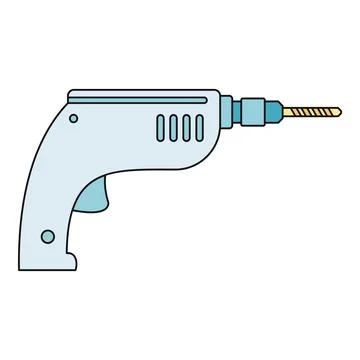 Electric drill power tool for construction and diy Stock Illustration