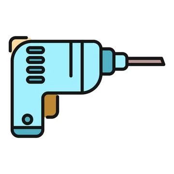 Electric drill power tool for home repair and construction work Stock Illustration