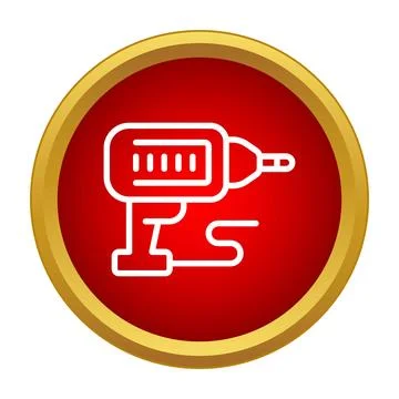 Electric drill power tool icon for construction concept Stock Illustration