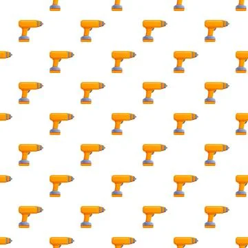 Electric drill power tool seamless pattern background Stock Illustration