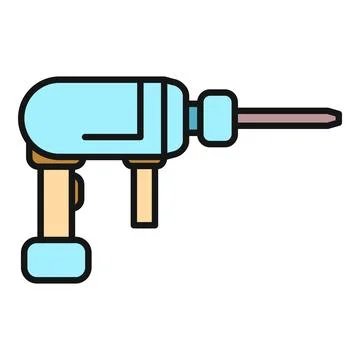 Electric drill power tool vector icon on a white background Stock Illustration