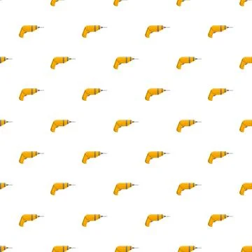 Electric drill power tools seamless pattern background Stock Illustration