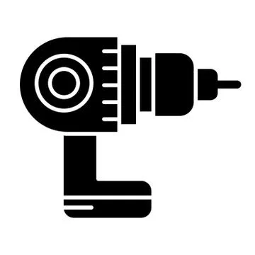 Electric drill solid icon. Equipment vector illustration isolated on white. Tool Stock Illustration