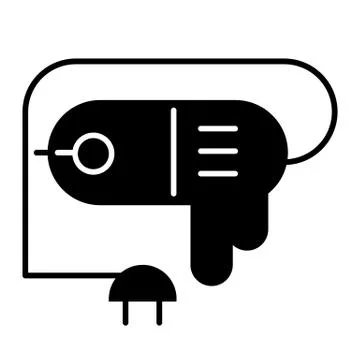 Electric drill solid icon. Hand drill vector illustration isolated on white Stock Illustration