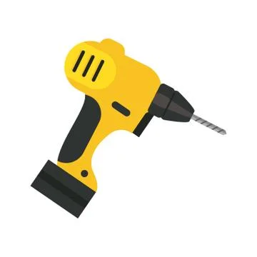 Electric drill tool flat style icon Stock Illustration