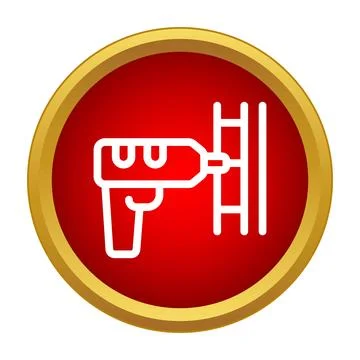Electric drill tool making a hole icon Stock Illustration
