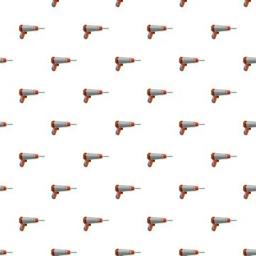 Electric drill tool repeating pattern on white background 스톡 일러스트