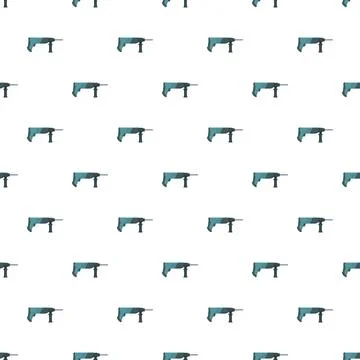 Electric drill tool repeating pattern for construction work Illustrazione stock