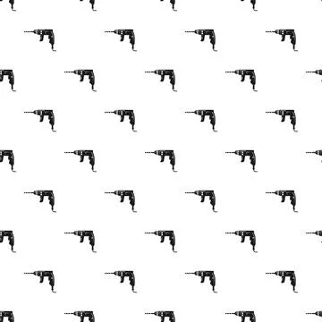 Electric drill tool seamless pattern for construction design Illustrazione stock
