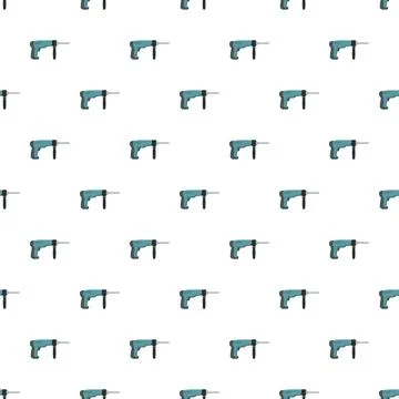 Electric drill tools creating seamless pattern background Stockillustratie