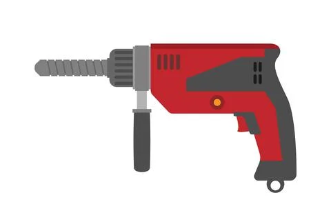 Electric drill vector icon isolated on white background Stock Illustration