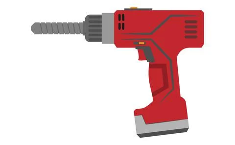 Electric drill vector icon isolated on white background Stock Illustration
