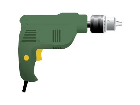The electric drill on white background Stock Illustration
