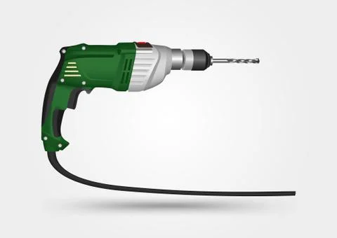 Electric drill on a white background Illustrazione stock
