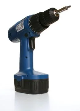 Electric drill on white background Stock Photos