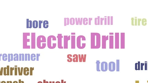 Electric Drill Wordcloud Animated Isolated On White Video stock 103668262
