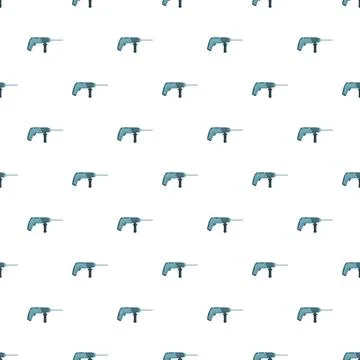 Electric drills seamless pattern creating construction background Stock Illustration