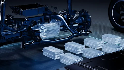 Electric Drive Module Battery Core Assembly Stock Footage 327913012