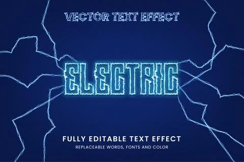 Electric Editable Text Effect Stock-Illustration