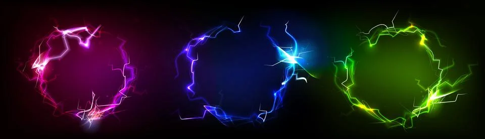 Electric effects with circle bolt patterns Illustrazione stock