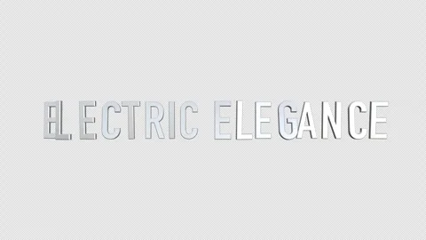 Electric elegance 3D title animation metal letters on black alpha channel Stock Footage 258655051