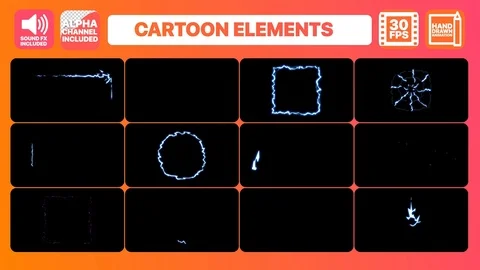 Electric Elements And Titles Stock After Effects