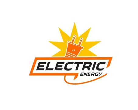 Electric energy icon, socket plug and power cable Stock Illustration