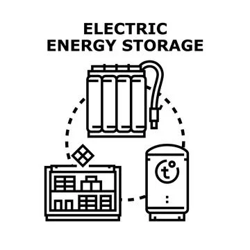 Electric energy storage system concept innovation vector Stock Illustration