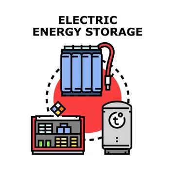 Electric energy storage system concept innovation vector Stock Illustration
