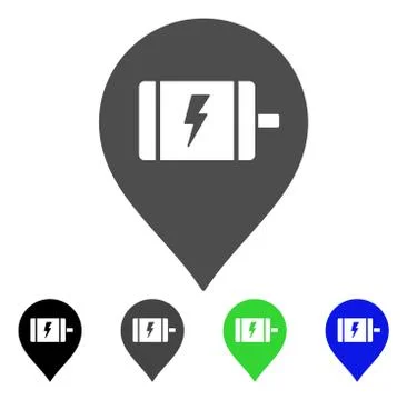 Electric Engine Marker Flat Icon Stock Illustration