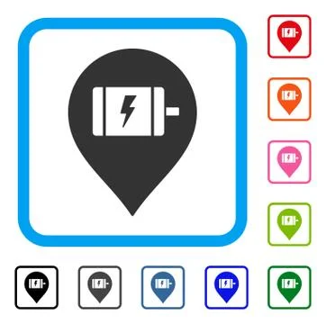 Electric Engine Marker Framed Icon Illustrazione stock