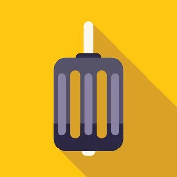 Electric engine rotor rotating, flat design icon with long shadow Stock Illustration
