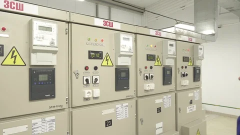 Electric equipment - control panel - Worker Video stock 123781956