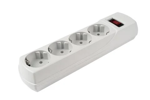 Electric extender isolated. The surge protector isolated on white backgroun.. Stock Photos
