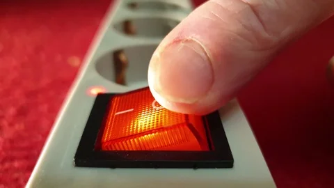 Electric extension with button. Press the button. Stock Footage 101488889