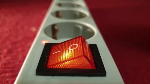 Electric extension with button. Press the button. Stock Footage 101488892