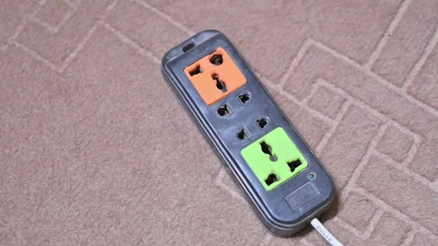 Electric Extension Socket Stock Footage 337136559
