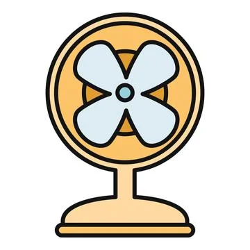 Electric fan cooling device generating refreshing airflow Stock Illustration