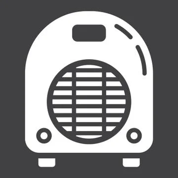 Electric fan heater solid icon, household Illustrazione stock