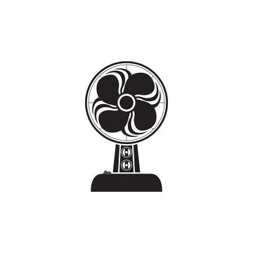 Electric fan in operation. Vector icon. Illustrazione stock