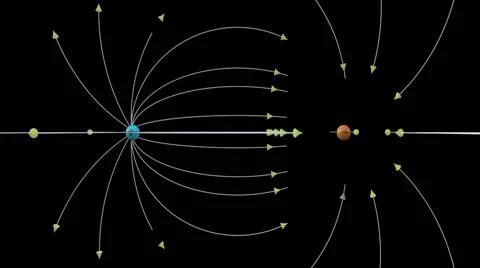 Electric field lines - Dipole Stock Footage 46973945