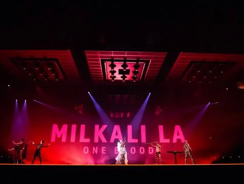 Electric Fields performing at Semifinal 1 of Eurovision 2024 Stock Photos