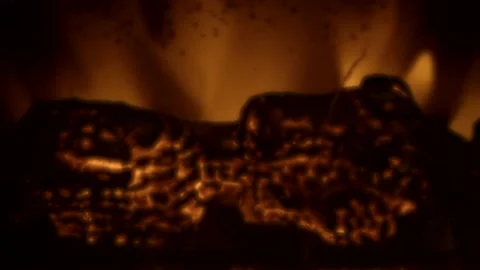 An electric fireplace close up with a cozy feeling Stock Footage 147900837
