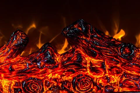 Electric fireplace fire Stock Photos